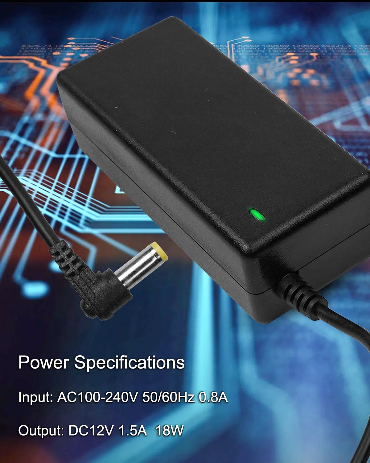 AC100-240V 50/60Hz DC12V Adapter Charger Fit for Roland PSB-5U for FP-10 Digital Piano Power Supply Cord Mains PSU, 1.5A 5FT Power Supply Cord Battery Charger for Digital Piano Electronic Keyboard