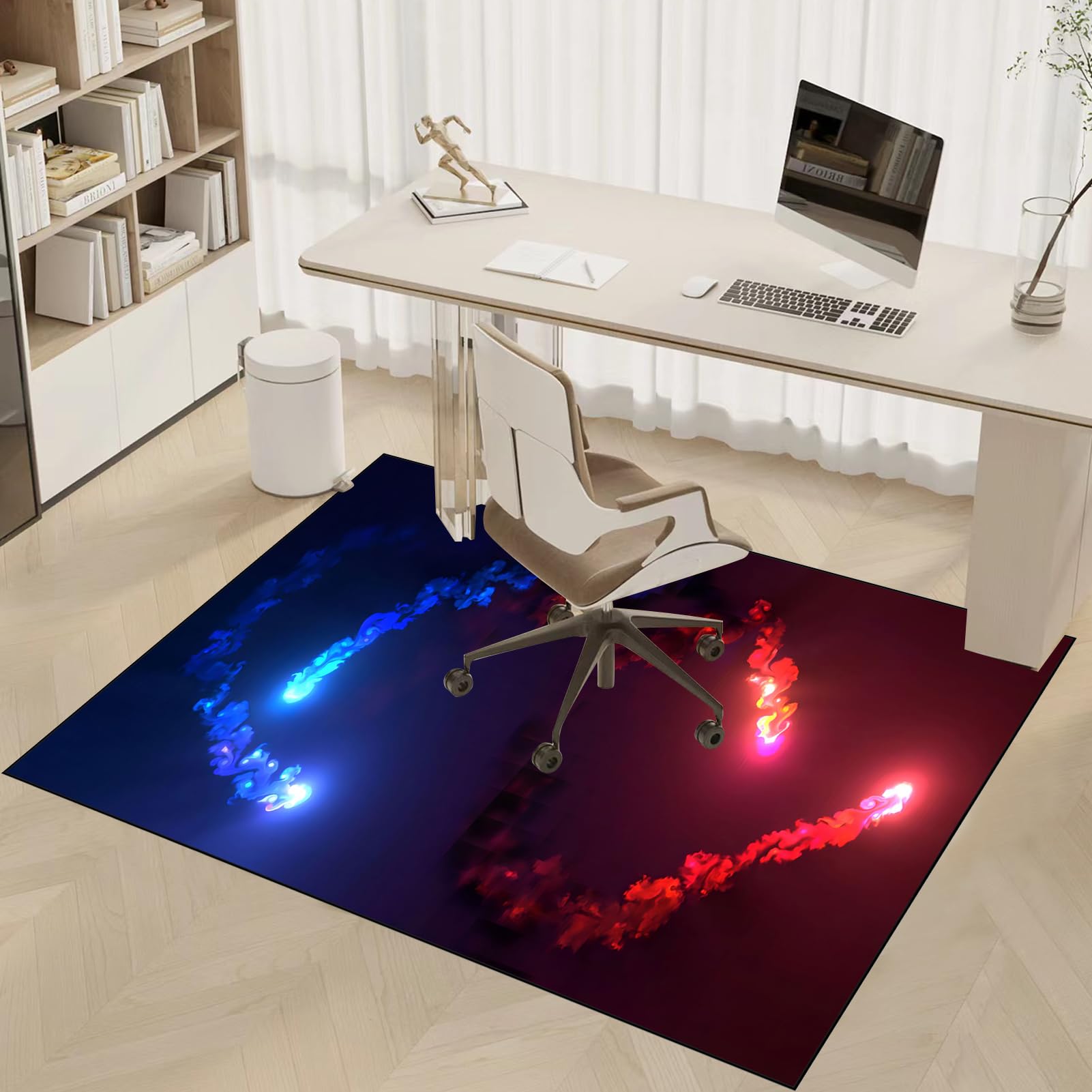 Tapis Gaming de Bureau Antidérapant pour Sols Durs, Protection du Sol, Chaise Gaming, 150 x 180 cm