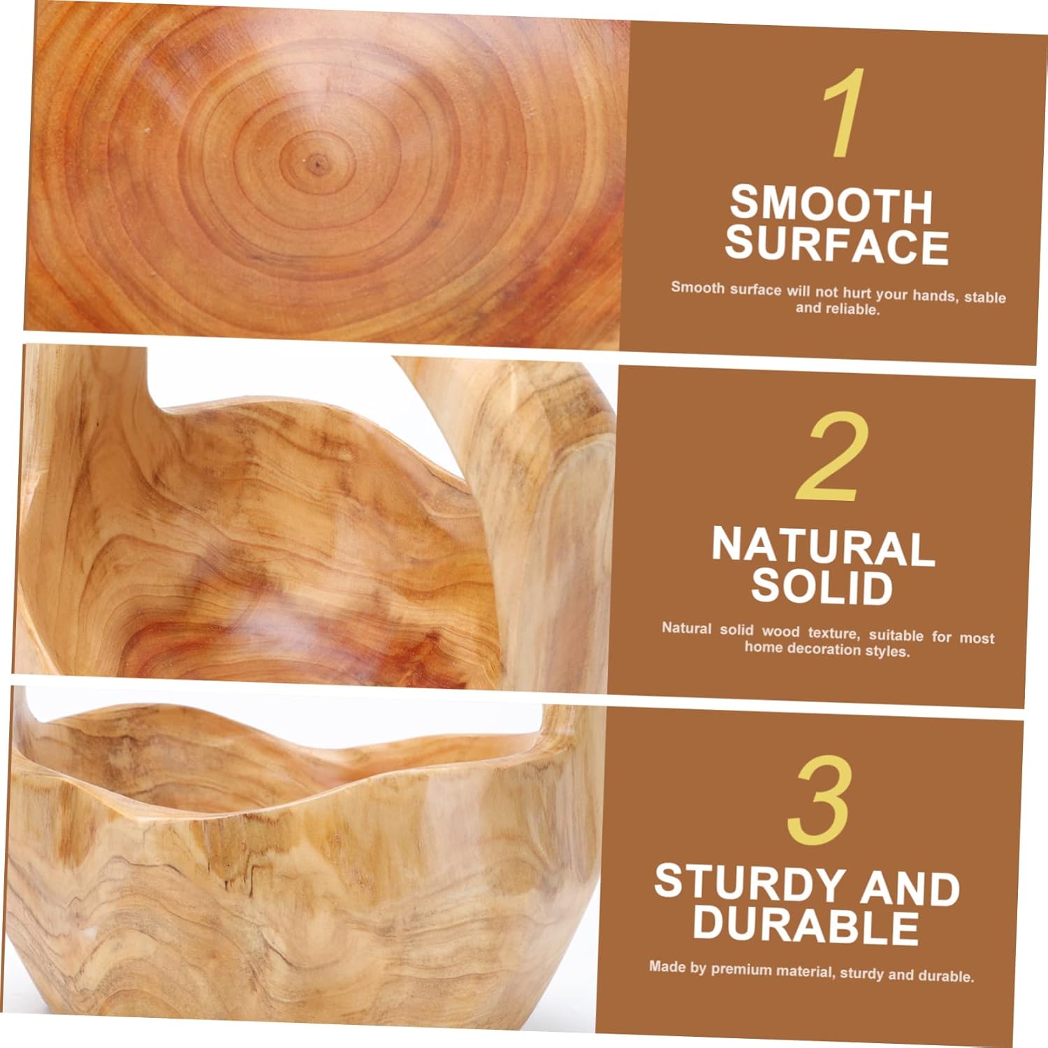 1pc Solid Wood Fruit Plate Root Carving Tray Decorative Living Room Fruit Bowl Random Style