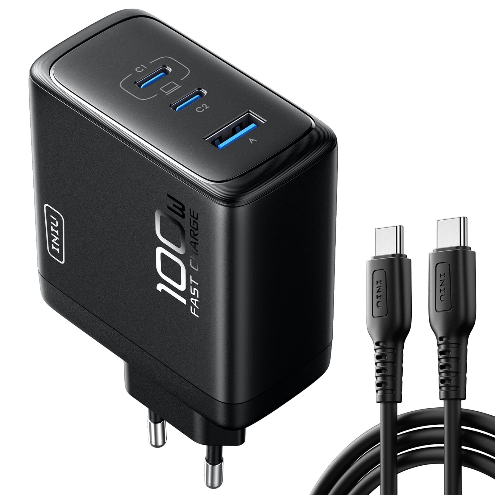 Caricatore USB C Da 120W Con 4 Porte (2 USB + 2 Type-C) – Adattatore Da Parete Multiplo, Ricarica Rapida Per Smartphone, Tablet E Laptop