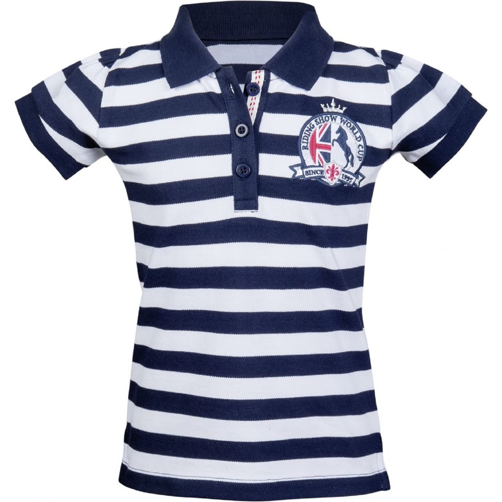 Hkm Riding Show Polo Shirt Blue/White 146