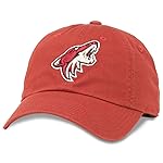 AMERICAN NEEDLE Blue Line Officially Licensed NHL Team Dad Hat, Arizona Phoenix Coyotes, Cardinal Red (40742A-PCO)