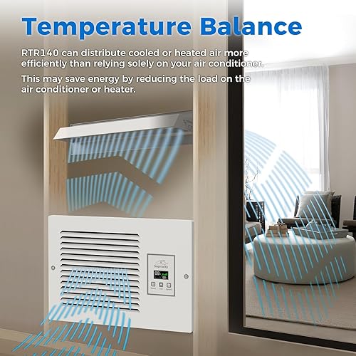 Miniatura 2 de Ventilador de transferencia de aire de habitación a habitación, ventilador de escape de pared con sistema de intercambio de aire programado