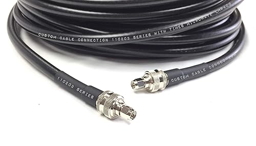 Miniatura 2 de Custom Cable Connection Cable de antena coaxial de baja pérdida de 150 pies SMA macho a SMA macho LMR400 veces microondas 50 ohmios para