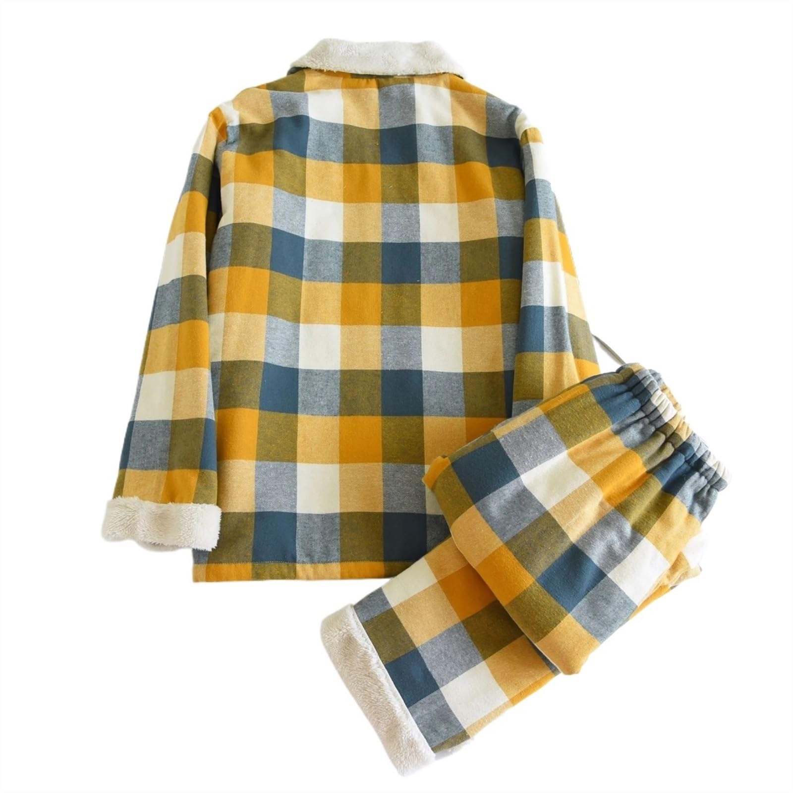 Zagęścić ciepłą parę bielizna nocna bielizna nocna nadruk w kratę zimowa nowa piżama damska piżama ubrania do spania koszula nocna odzież domowa (Color : 2, Size : XL)