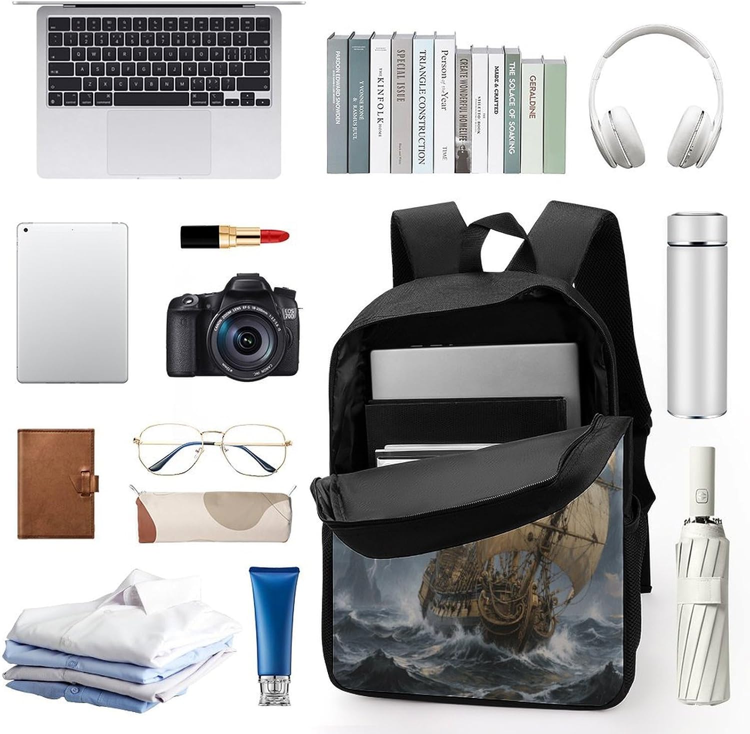 Ancient Sailing ShipHeavy Duty Laptop Backpack Travel Backpack image 3