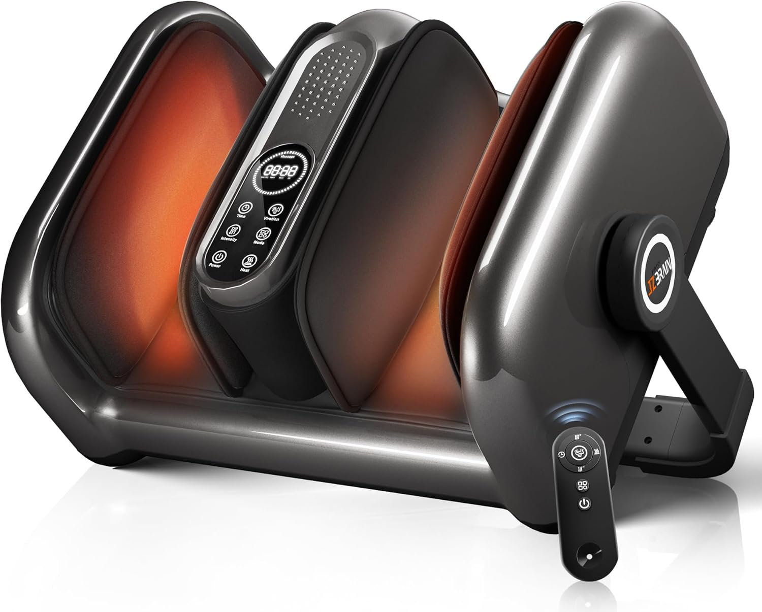 shiatsu foot massager machine with heat : deep kneading foot massager with vibration for plantar fasciitis, neuropathy, pain relief, circulation - perfect for women, men, parents, father, mom gunmetal