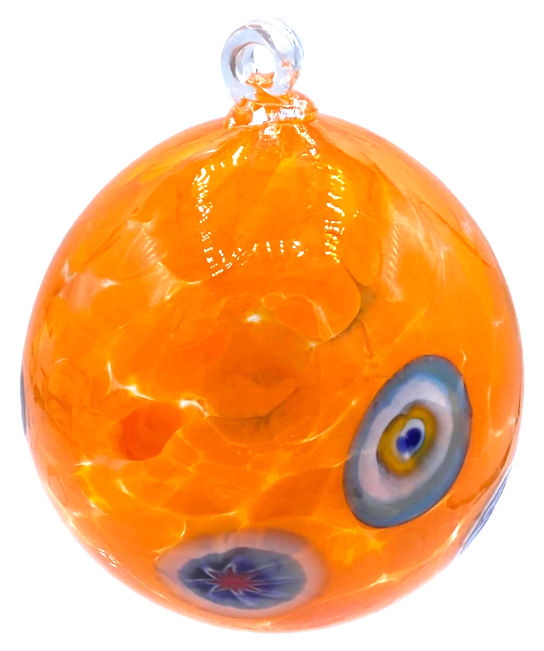 Boule de Noël en verre de Murano pervenche pour déco chic