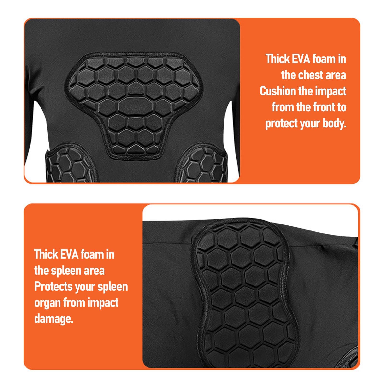 CHICIRIS Gardien de Gardien rembourré à Manches Longues à Manches Longues Proof de Protection Protective Gardien de But Chemise Eva High Elastic Pads pour Le Football Cycliste (XL)