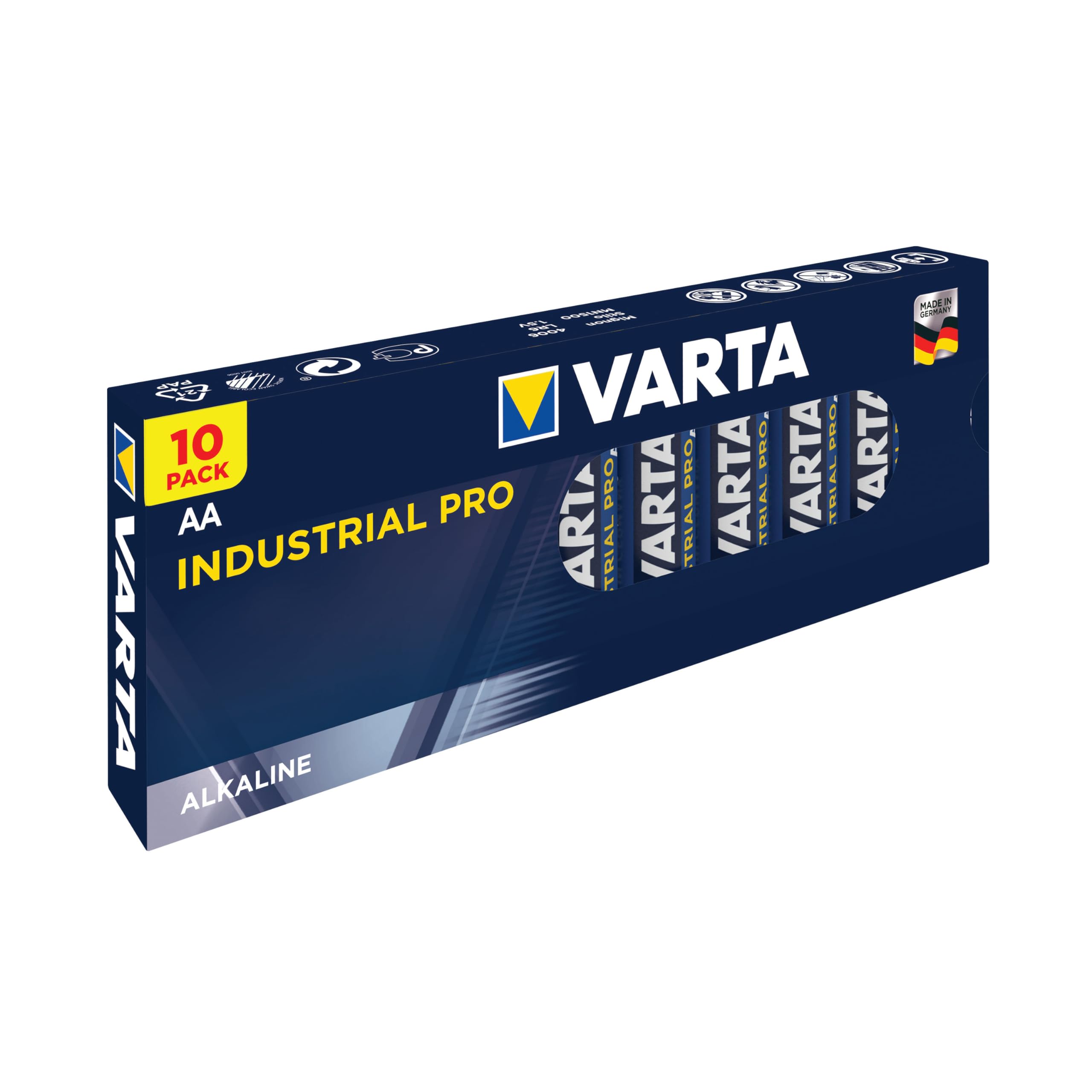 Varta Lot de 10 piles alcalines industrielles Mignon - AA
