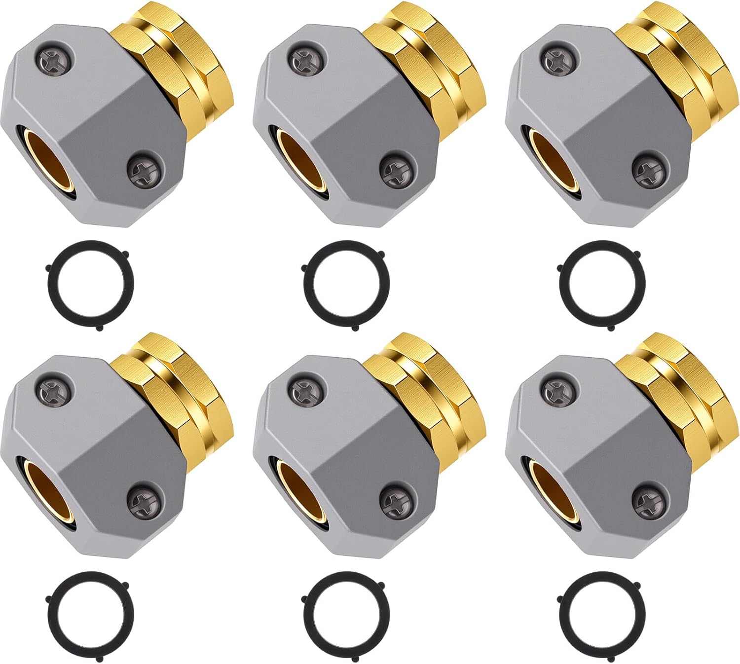 48 Pcs Garden Hose Repair Kit Zinc and Aluminum Male and Female Hose End for 5/8" and 3/4" Hoses Leak Proof Mender Set with Washers Easy Fix for Damaged Water Hoses (Male and Female)