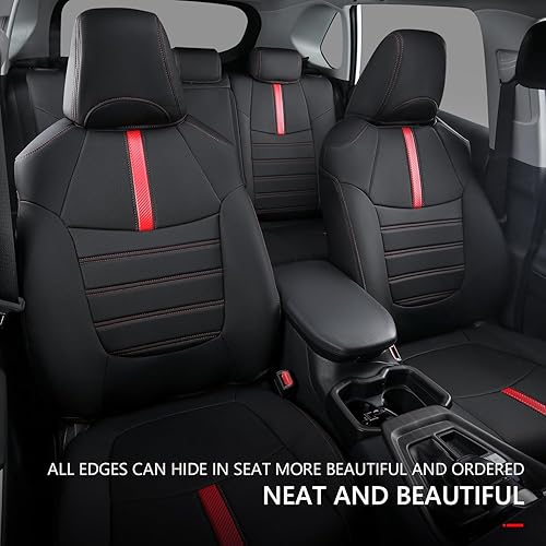Miniatura 5 de Xipoo Funda de asiento compatible con Toyota RAV4 2019-2024, fundas de asiento de piel sintética, repuesto para Toyota Rav4 Hybrid XSE y SE XSE
