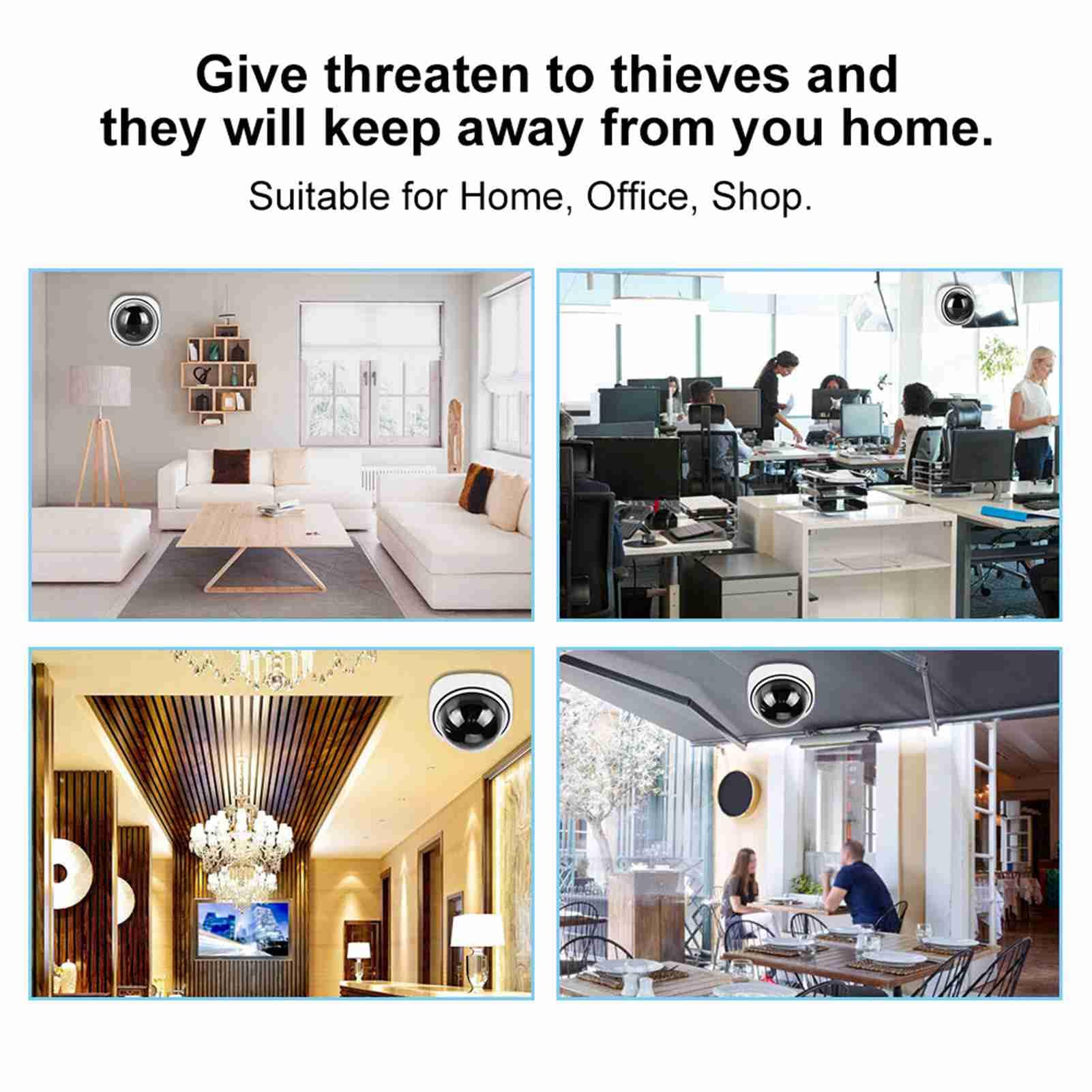 XHTLLO Simulated Dome Camera, Home Security Dome Simulated Camera Video Dummy Indoor Outdoor Surveillance