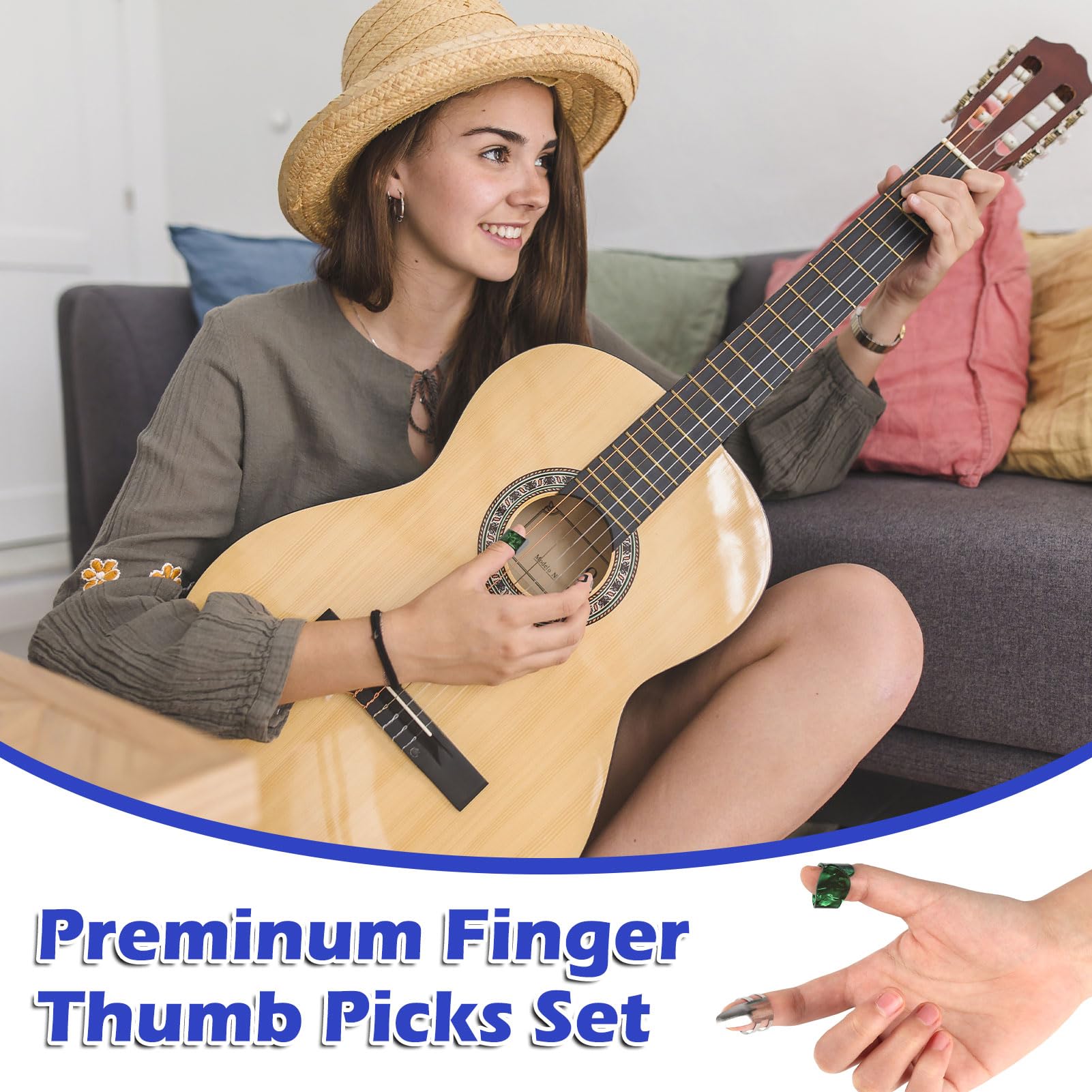 Amazon.com: GOGHOST 15pcs Finger Pick Metal Thumb Pick Set Guitar