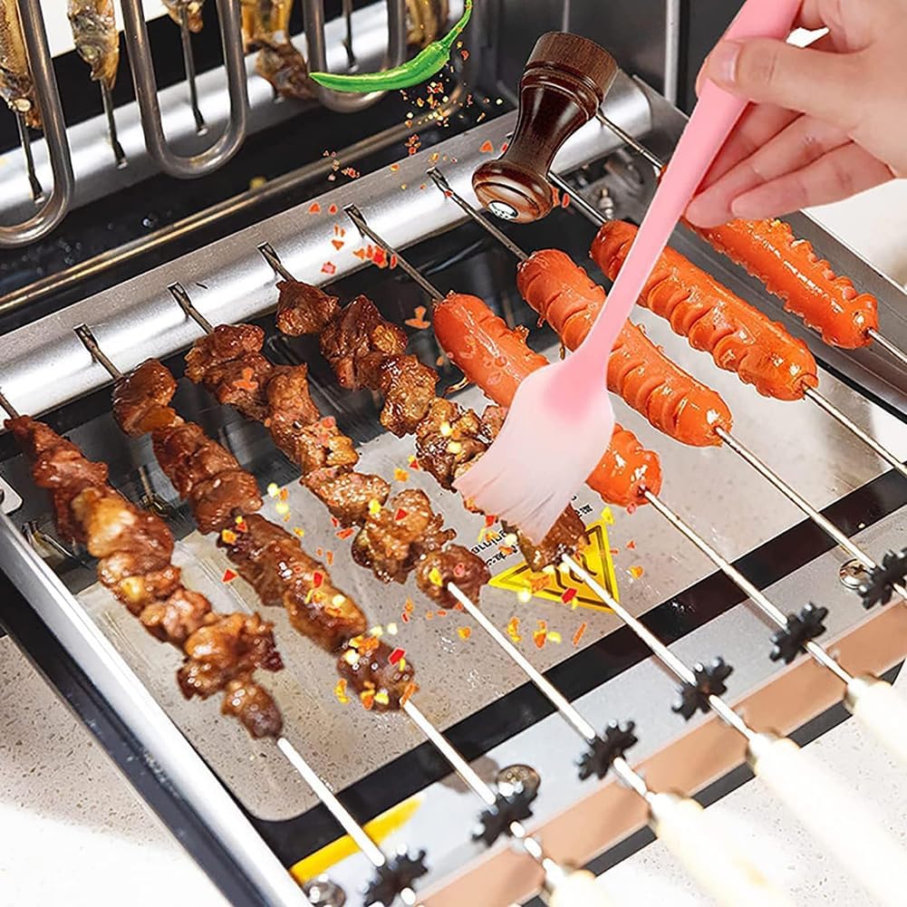 Electric Rotation Barbecue Grill, 360° Automatic Rotation Kebab Machine,16 Skewers Rotisserie BBQ Grill Rack, Portable Picnic Bbq Grill for Party And Cookout Home