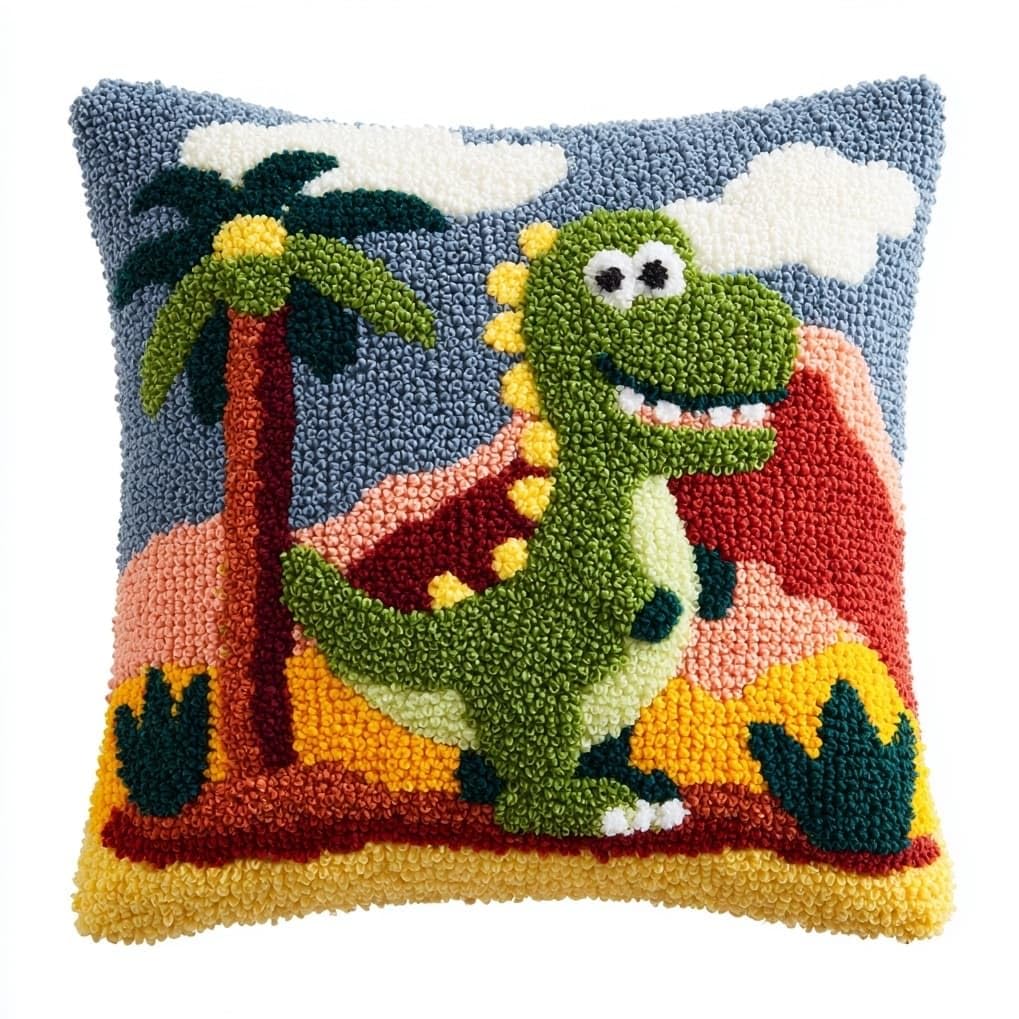 AxiangziK Latch Hook Cushion Kits for Adults,Cartoon Dinosaur