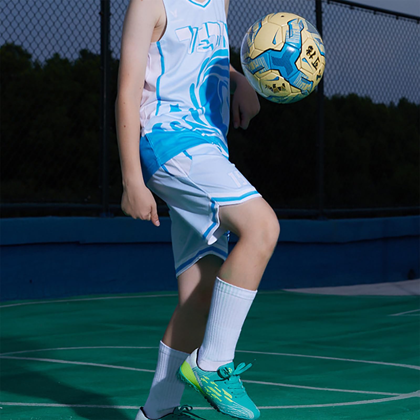 KEYRI Chaussettes de Football Antidérapantes Enfant Taille Unique 7-13 Ans