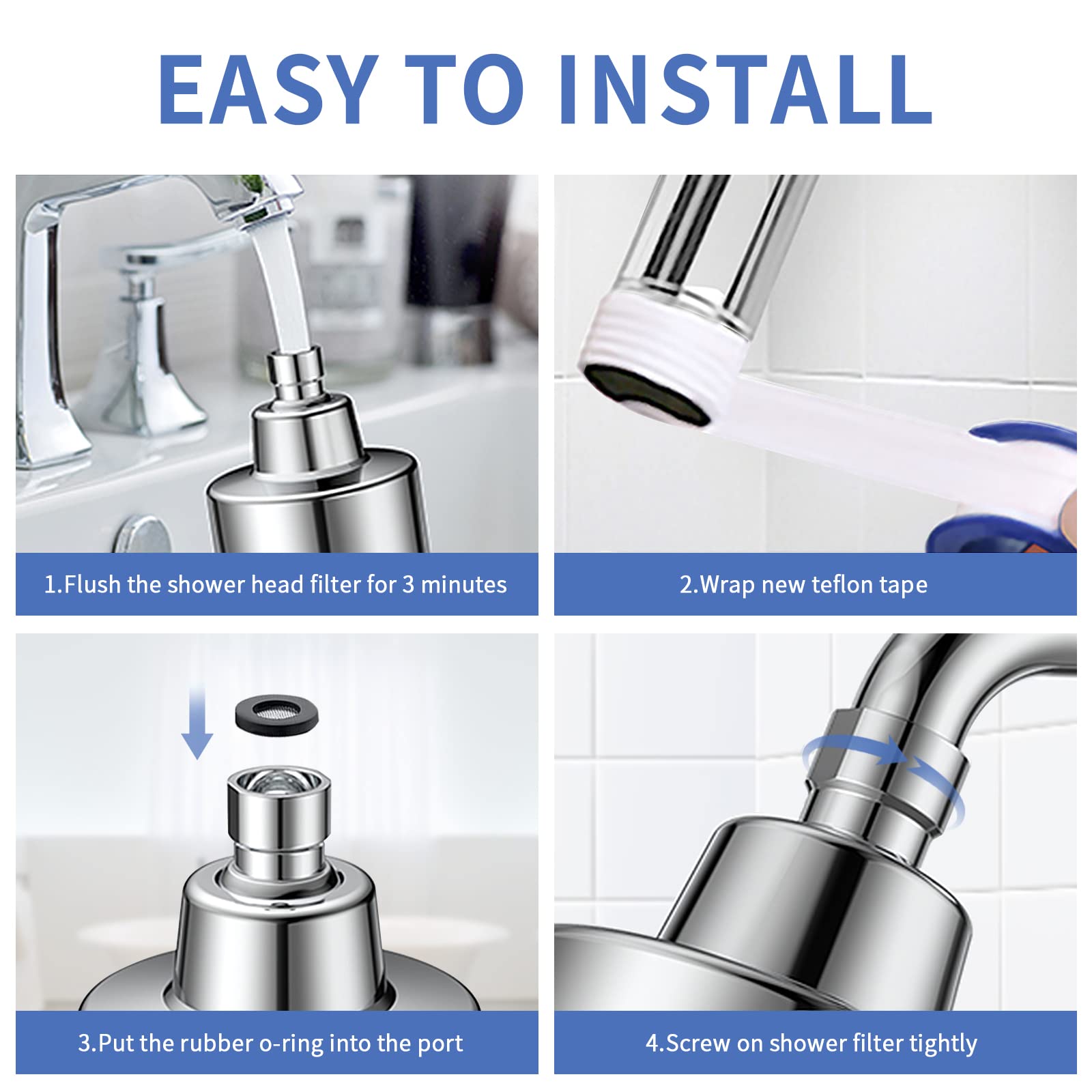 SINGSUO 2 in 1 Shower Head Filter for Hard Water, 15 Stage Water