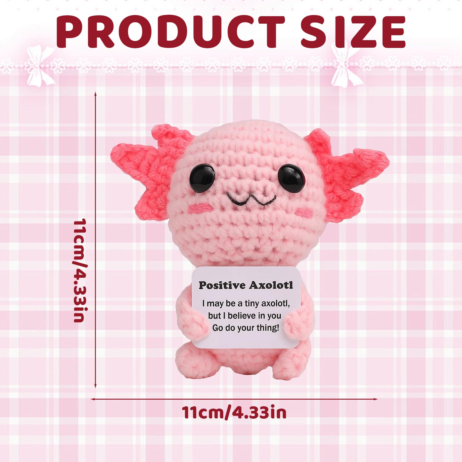 WaaRiuQ 1PCS Emotional Support Gift, Positive Crochet Animals - Image 2
