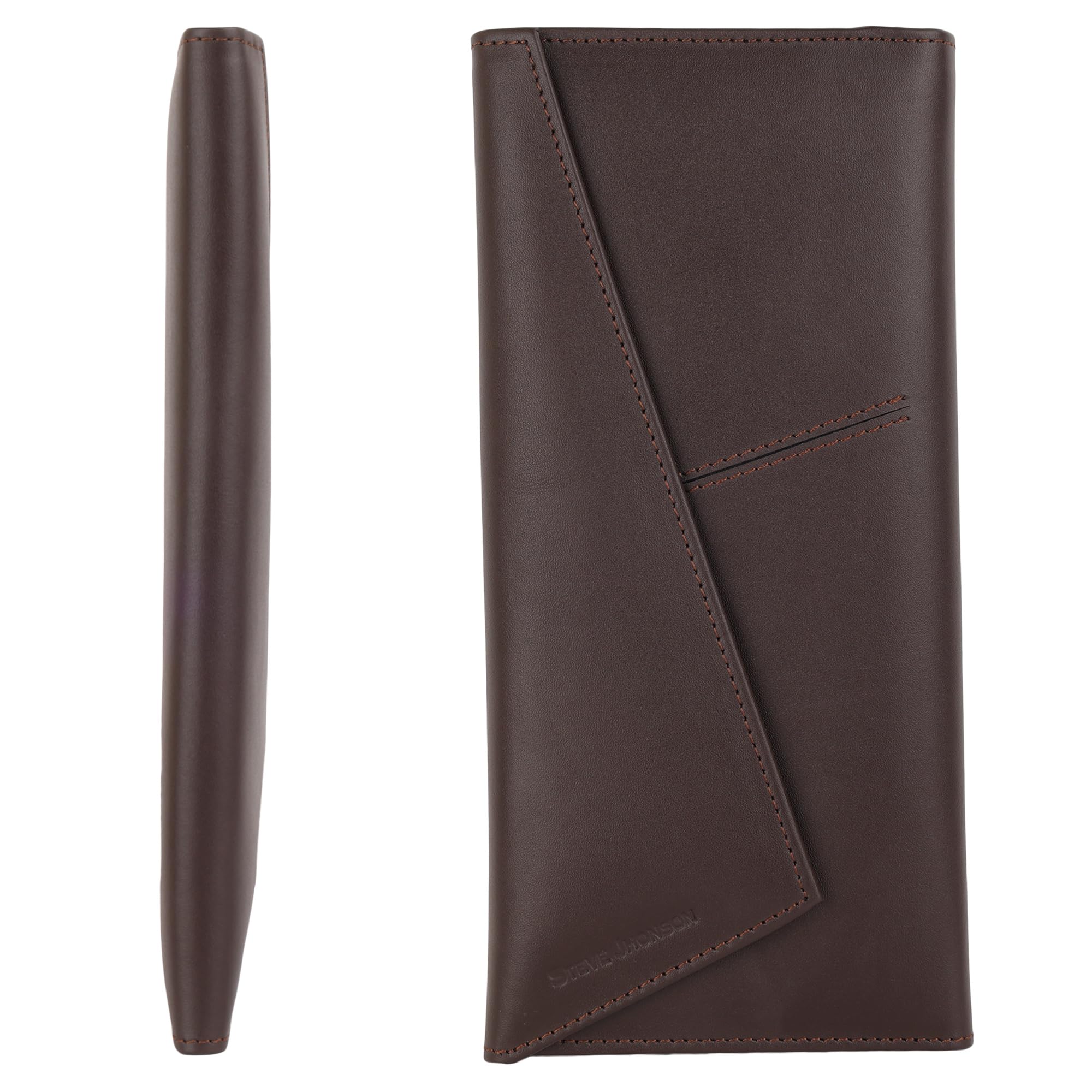 steve jhonson Passport Holder for Men/Women - Pure Leather Passport Cover for Travel - Waterproof Mens Accessories Passport Bag - Boarding Pass/Passport Wallet for Family (Chocolate)-picture-11