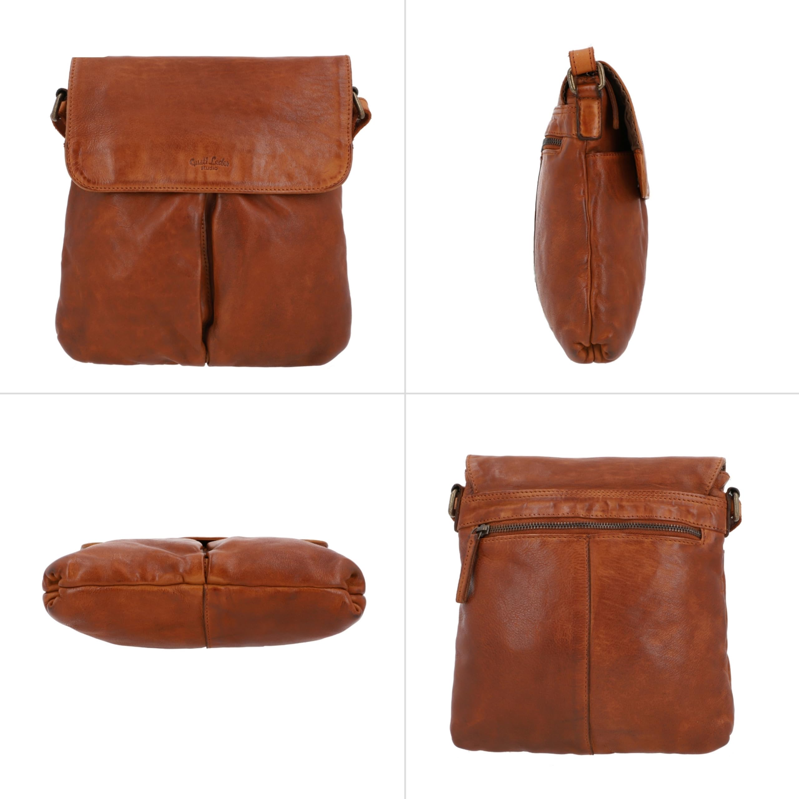 Gusti Bolso bandolera de piel - Veha Mujer Bolso de cuero marrón Cuero