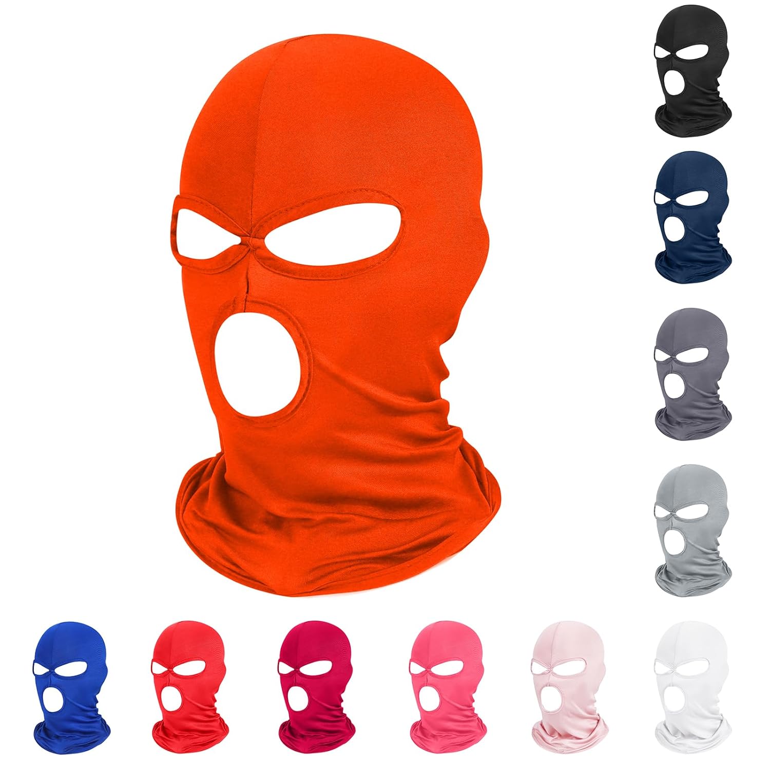 Pukavt 3 Hole Balaclava Ski Mask for Men Women Thin Full Face Mask for Motorcycle Bike Hunting Cycling