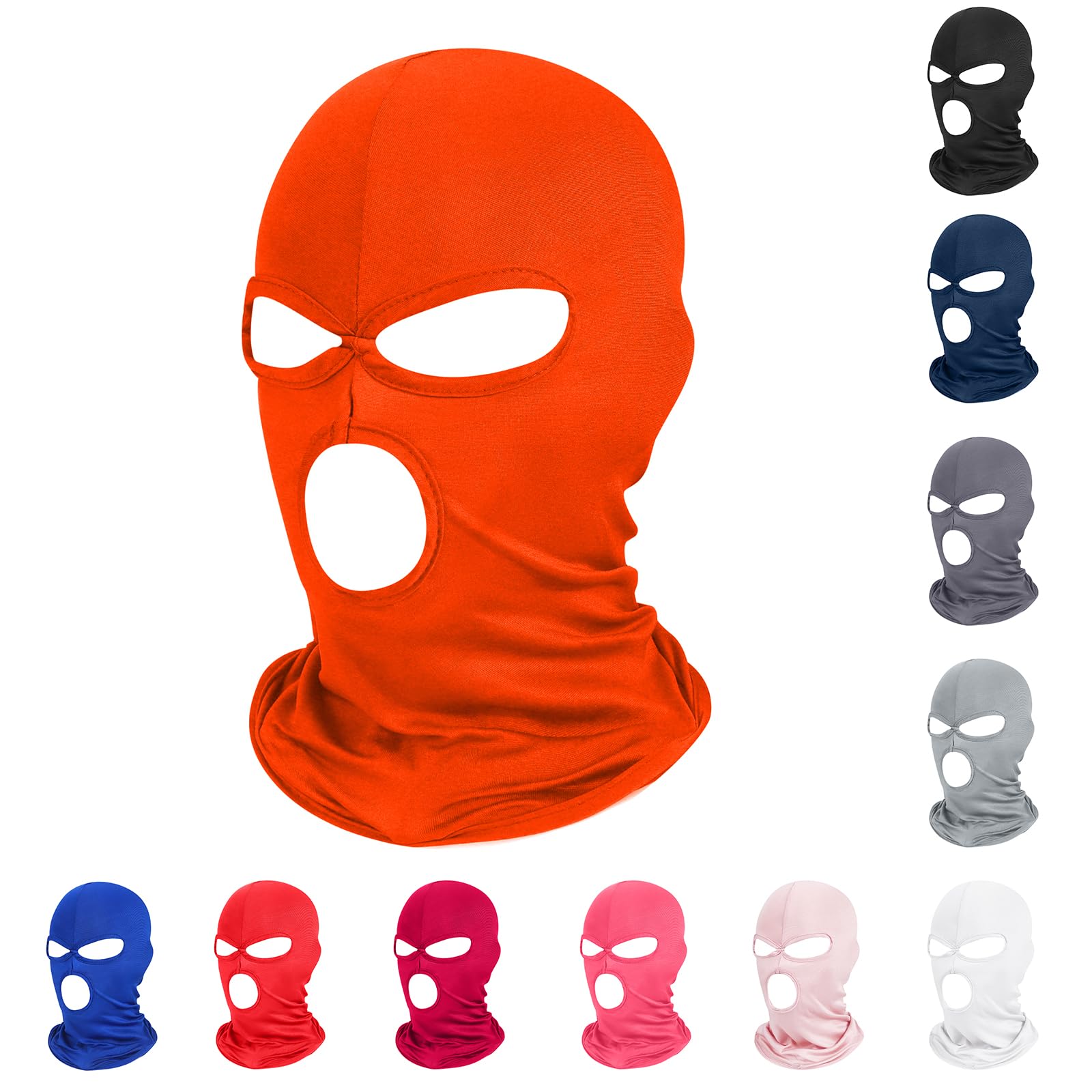 Pukavt 3 Hole Balaclava Ski Mask for Men Women Thin Full Face Mask for Motorcycle Bike Hunting Cycling