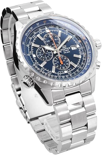 Edifice EF-527D-2AV Men's Watch, Chronograph, Circular Calculator Function, Blue