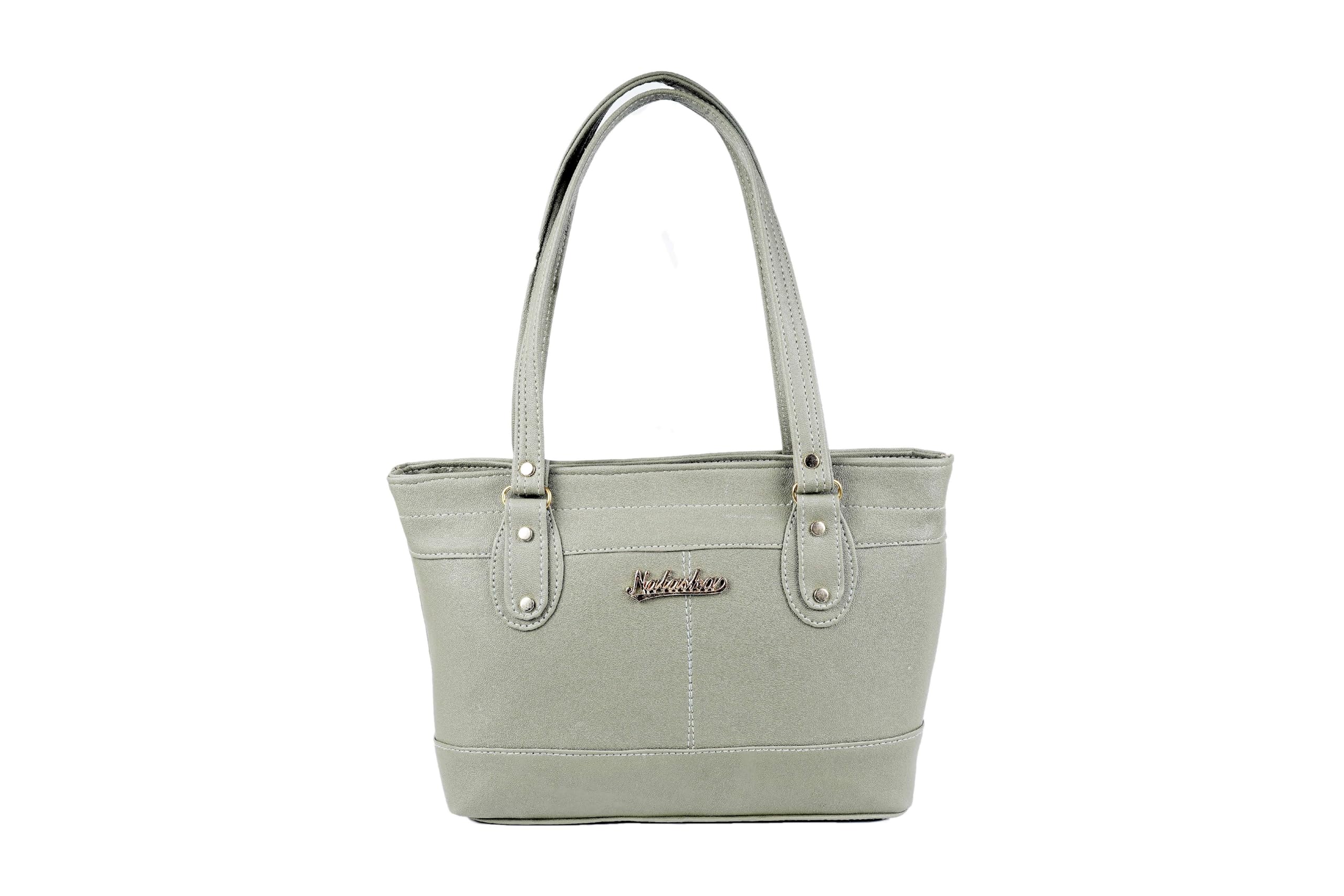 ZATAXHandmade Grey Bag With Adjustable Leather Strap Durable & Strong Women's Carry Shoulder Bag For Travel and Casual Wear