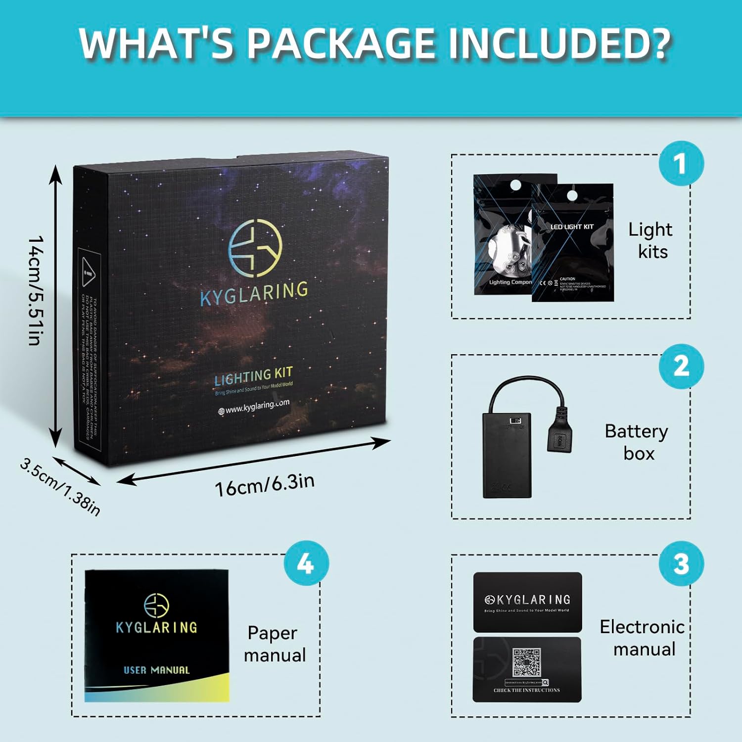 Kyglaring LED Light Kit Compatible with Lego 10355 Set, Lighting Accessories for Blacktron Renegade Model Set, Lights Only (Model Not Included), Classic Version.