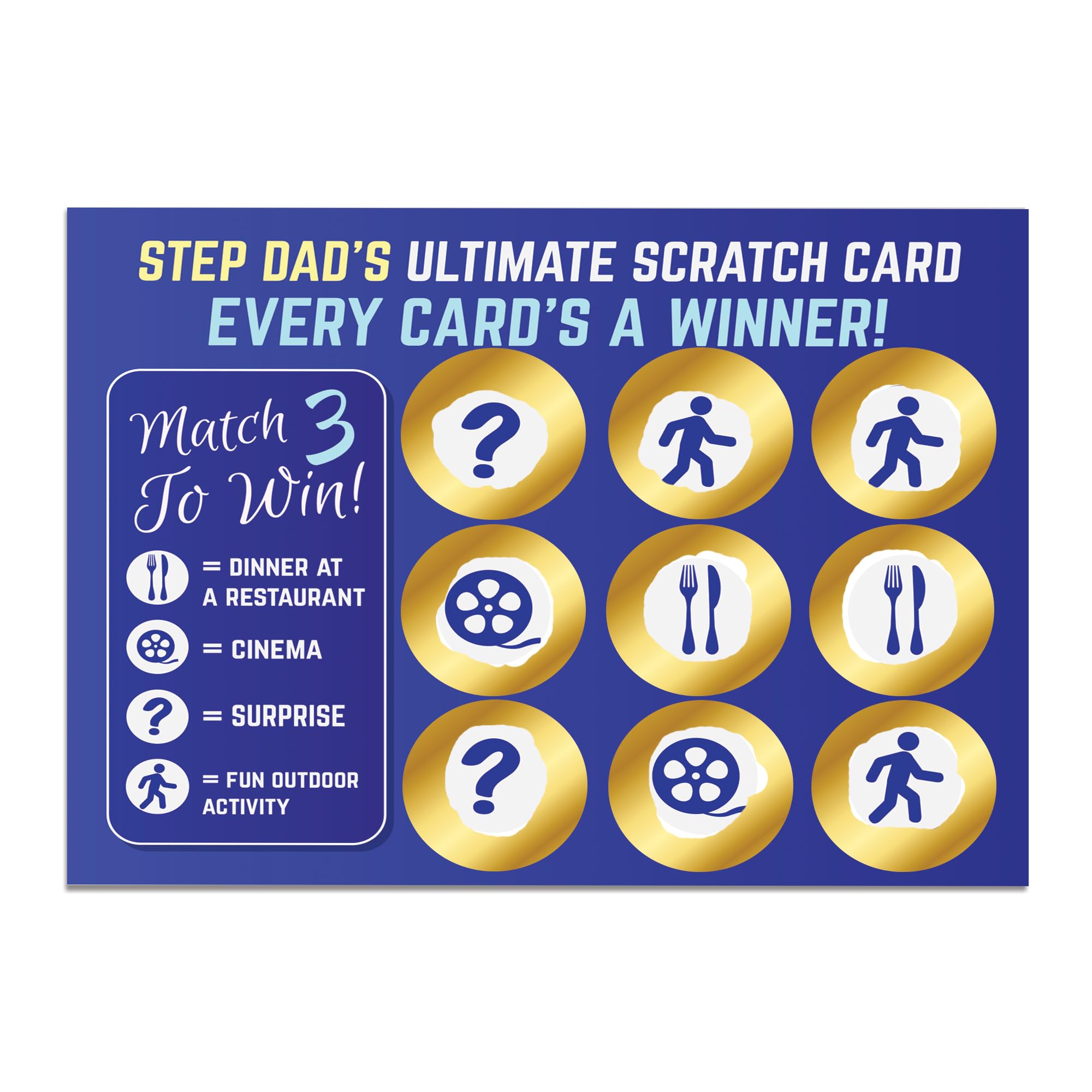 RED OCEAN Stepdad Birthday Gift, Novelty Fathers Day Gift, Step Dad Scratch Card, Gifts for Step Dad, Scratch Card, Stepdad Gift, Fun Gift For Stepdad From Daughter Son (Activity Win)