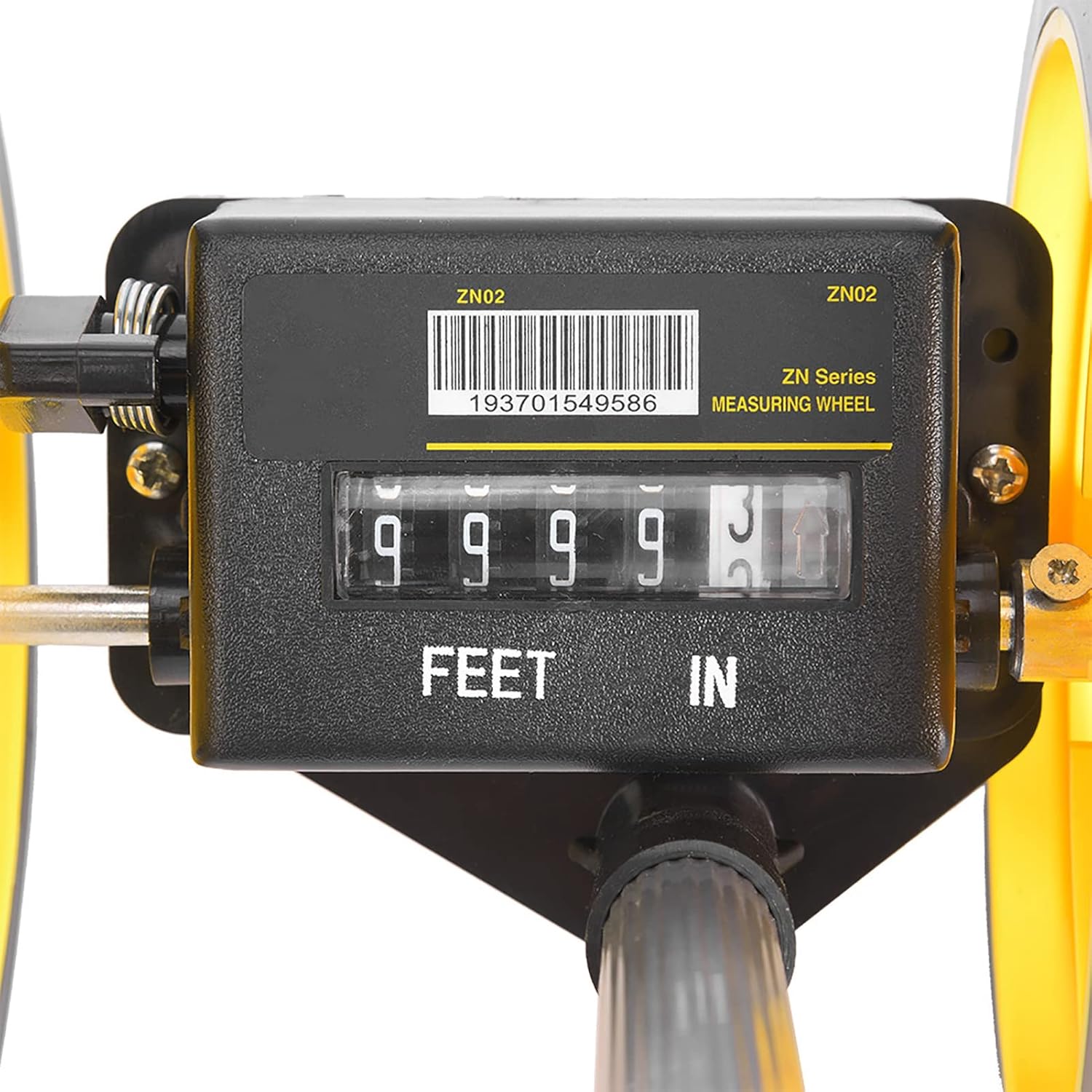 High Accuracy Measuring Wheel with Ergonomic Distance Wheel, 9999m, Compact Design, Telescopic Handle, ABS Plastic Casing, NonCounter, Yellow Black White (Two-wheel distance