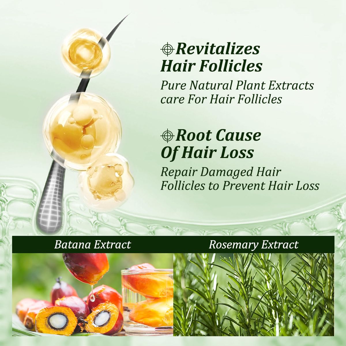 2 PACK Batana Oil Shampoo, Rosemary Shampoo,Nourishing & Rejuvenating for Softness & Volume, Suitable for Men & Women, Reduces Hair Loss (20.28.14 fl oz) - Image 3