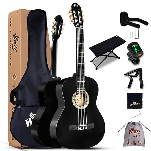 Winzz Guitare Classique Adulte Débutant avec 7 Accessoires – Pack