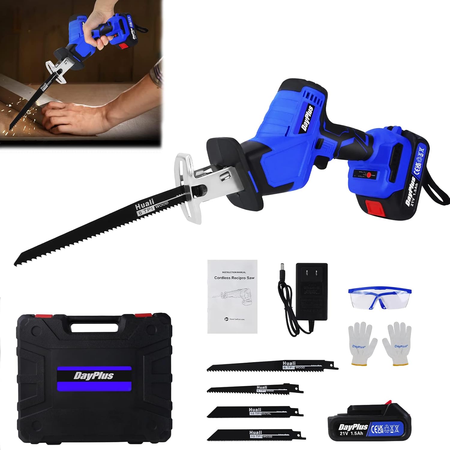 Cordless Reciprocating Saw Electric Saw 21V MAX Brushless Battery