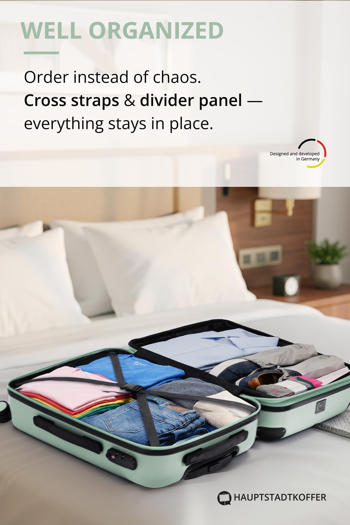 HAUPTSTADTKOFFER - Spree - Maleta rígida, Trolley expandible, Equipaje de Viaje, 4 Ruedas Dobles, TSA, 65 cm, 74 litros, Champán — view 208