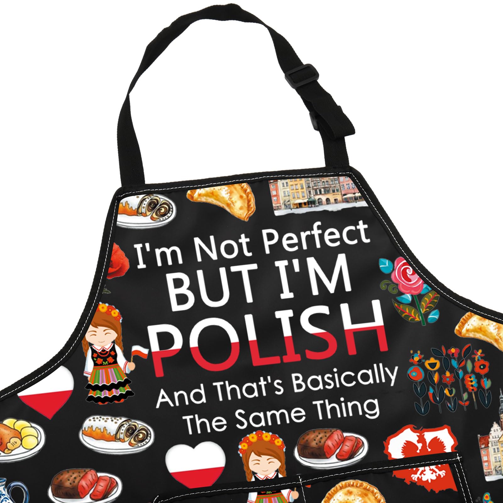 JNIAP Polish Kitchen Apron Polish Cooking Apron Poland Chef Gifts Poland Kitchen Gifts