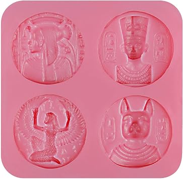 Funshowcase Antique Egypt Coins Inspired Chocolate Candy Silicone Mold for Cake Decorate, Crafting