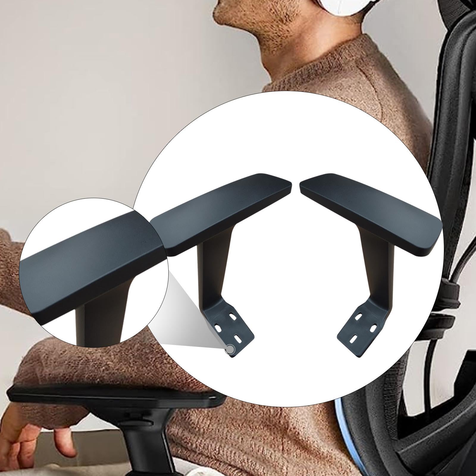 Harilla 2 reposabrazos para Silla de Oficina, Soportes Verticales universales, portátiles y Elegantes, para el hogar, sillas giratorias y Apartamentos.