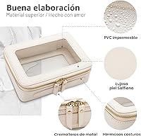 Vista 2 de Aveniee Bolsa organizadora de maquillaje transparente, bolsa de aseo de viaje, estuche cosmético para mujeres, bolsa portátil de maquillaje