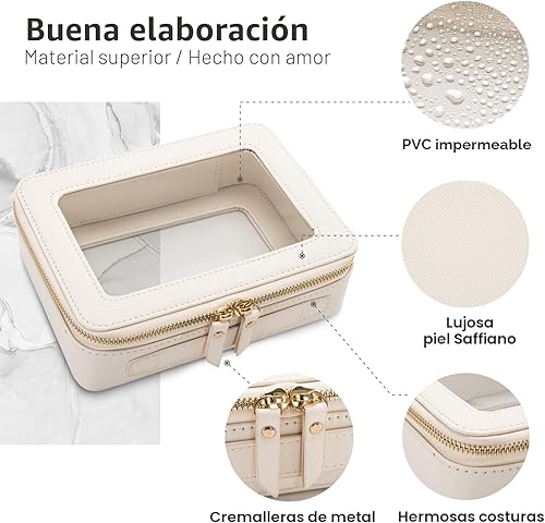 Miniatura 2 de Aveniee Bolsa organizadora de maquillaje transparente, bolsa de aseo de viaje, estuche cosmético para mujeres, bolsa portátil de maquillaje
