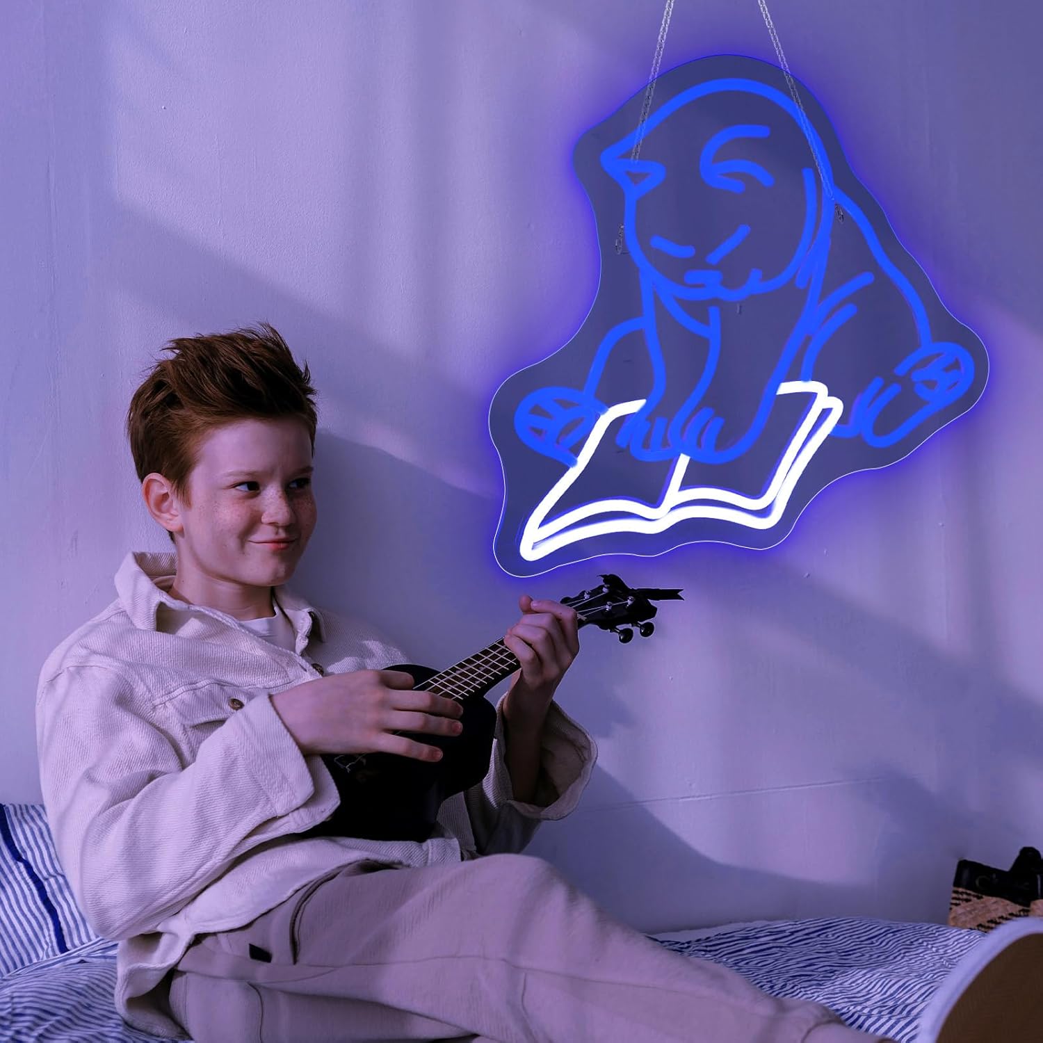 Cat Reading Book Neon Sign Led Light Up Signs for Wall Decor Usb Powered Neon Light Signs Indoor Light for Room Decor Holiday Gift - Image 5