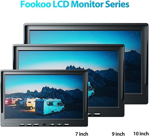 Miniatura 8 de Fookoo Sistema de cámara de respaldo con cable 1080P de 10 pulgadas, monitor de pantalla dividida dual HD de 10 pulgadas con grabación IP69
