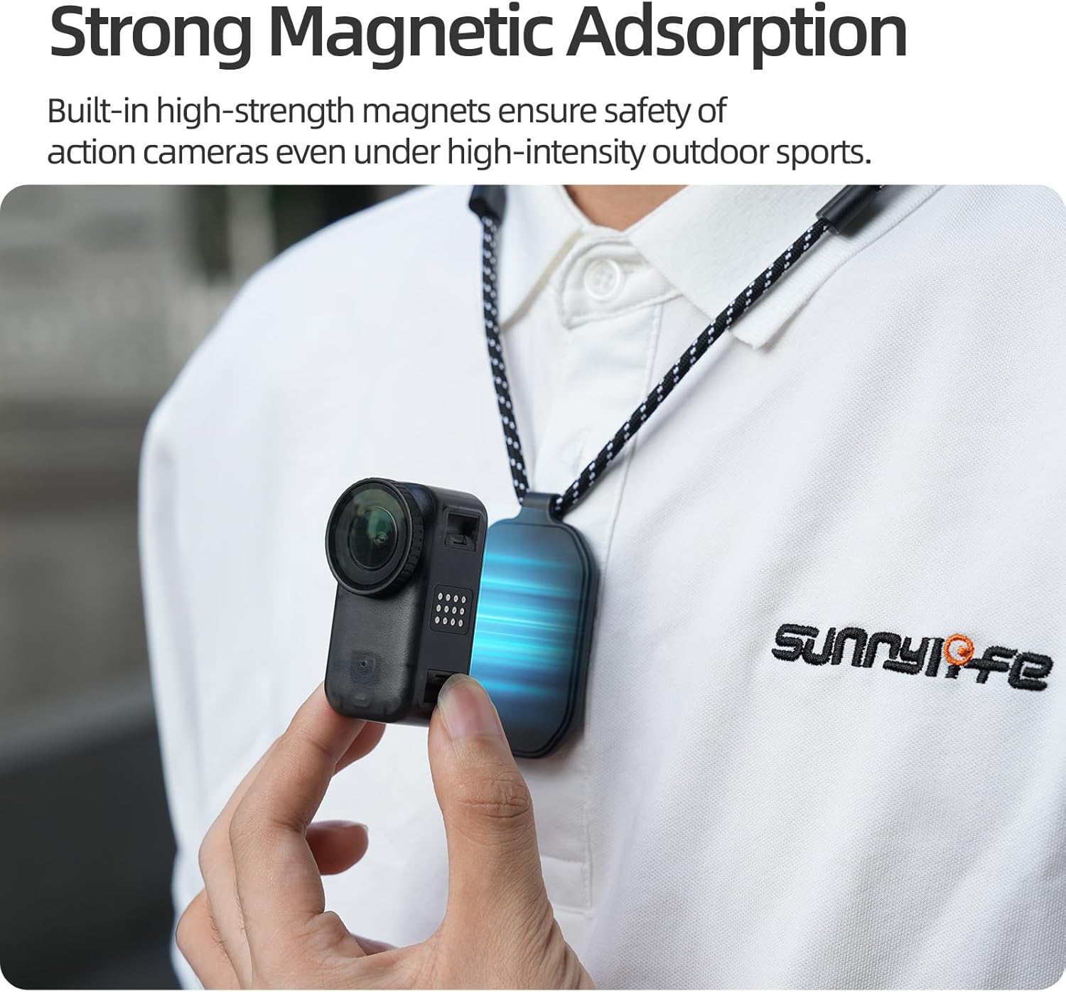 Magnet Mount Neck Strap for DJI Osmo Nano/for Insta360 GO 3/3S, for DJI Mic 3 2 1 Magnetic Pendant with Neck Strap, Neck Mount POV/Vlog Selfie Free Hands
