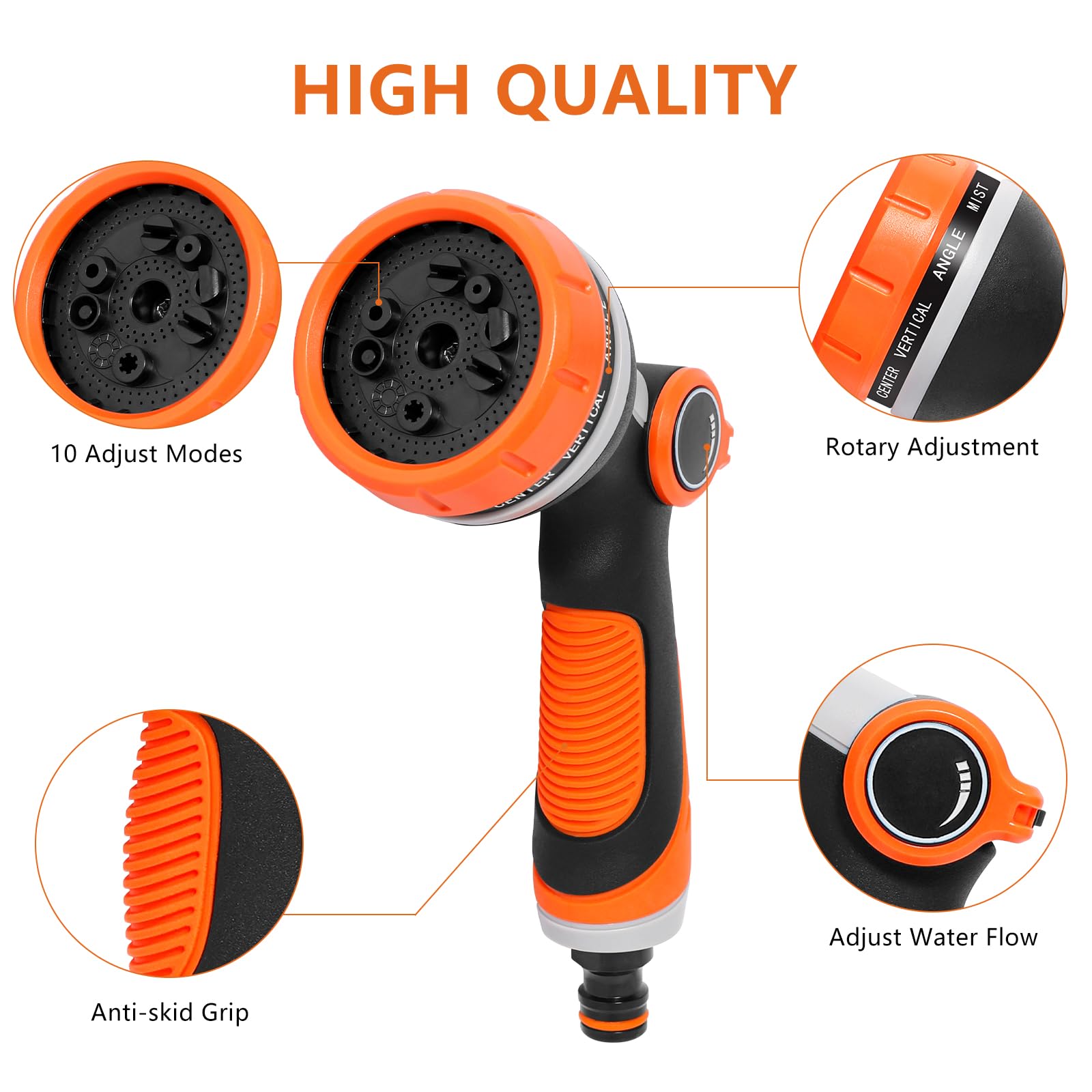 Dalephoric Gartenbrause Hochdruck - 8-in-1 Gartenspritze Mit Schnellkupplungen