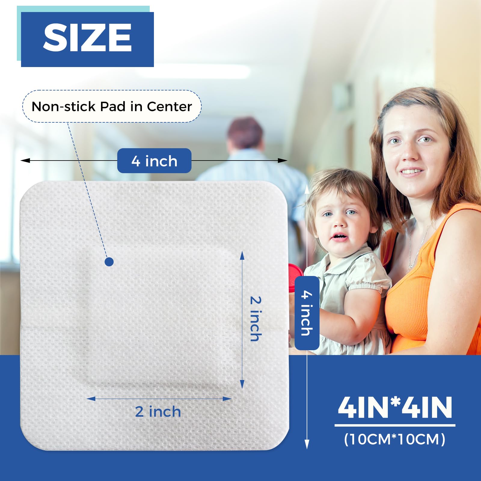 Island Dressing Bordered Gauze 4"x4", 50 Individually Packed Non-Stick Pad in Center with Adhesive Border,Soft Absorbent Medical Grade Dressing Gauze Pad for Wound Care and First Aid — Amazon image 5