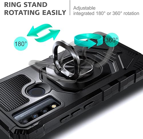 Miniatura 5 de NZND Funda para TCL 4X 5G (T601DL) TCL 20 A 5G con protector de pantalla de vidrio templado (cobertura máxima), protección de cuerpo completo grado