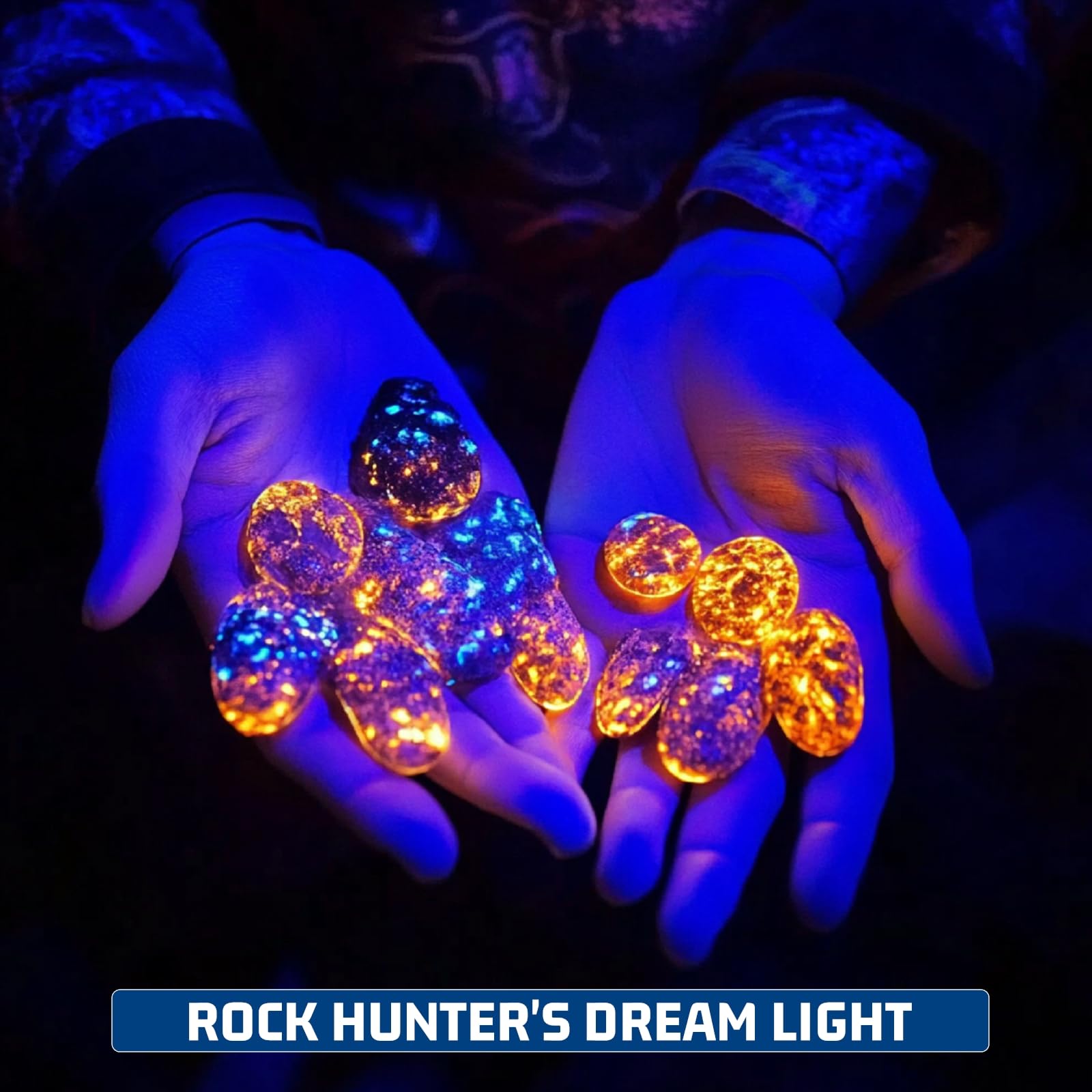 LUMENSHOOTER Linterna UV recargable S3U con luz negra | 385 NM, curado de resina, detección de orina y escorpión de mascotas, caza de rocas y minerales, potente mano