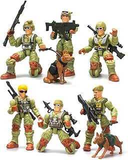 Army Men Action Figures,Toy Soldiers for Boys Age 4-7,Military Playset,Plastic Army Men Toys with 2 Dog Figures 6 Weapons Birthday Gift for Military Collectors Boys 6-8
