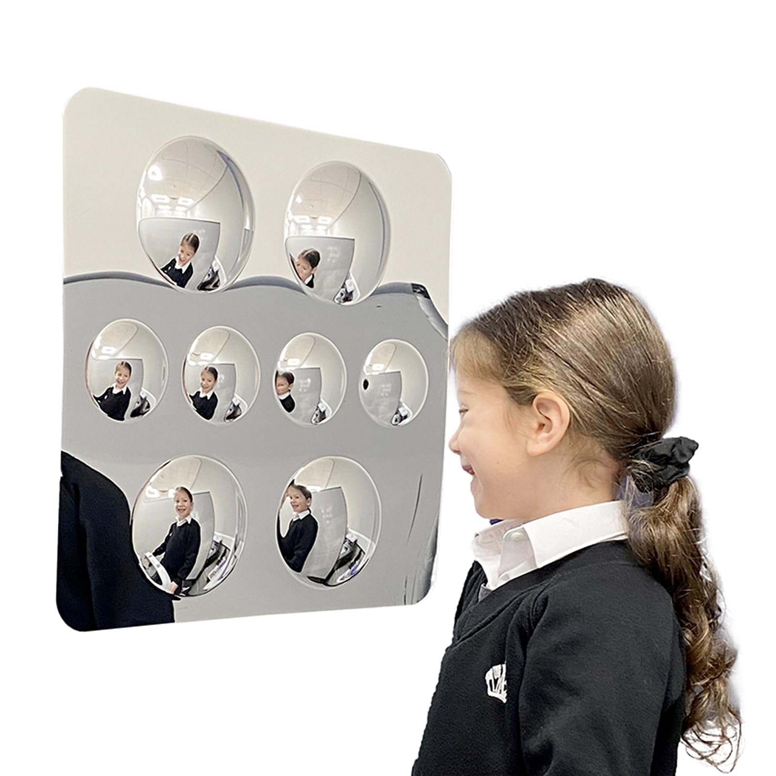 Playlearn 8 Sensory Convex Bubble Mirror for Wall-51x51cm Sensory Room Equipment Domed Acrylic Mirror Panel-Indoor Domed Mirror Panel Visual Play and Exploration